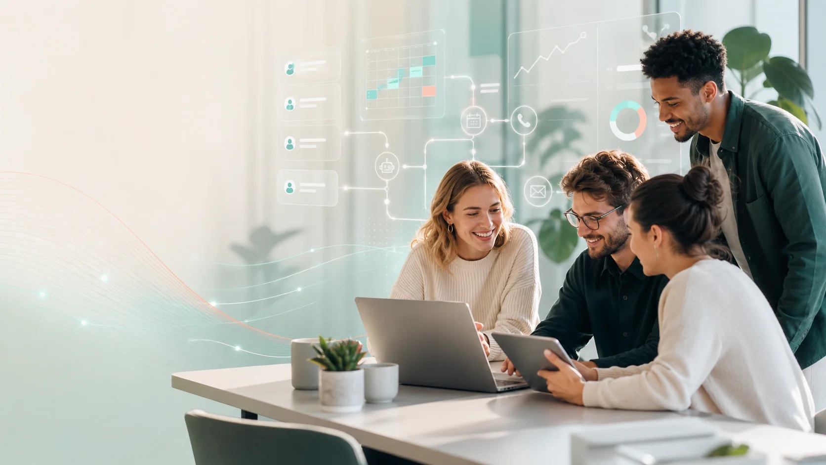 Freundliches JOOSN Partnerteam mit Lead- und Termin-Automation